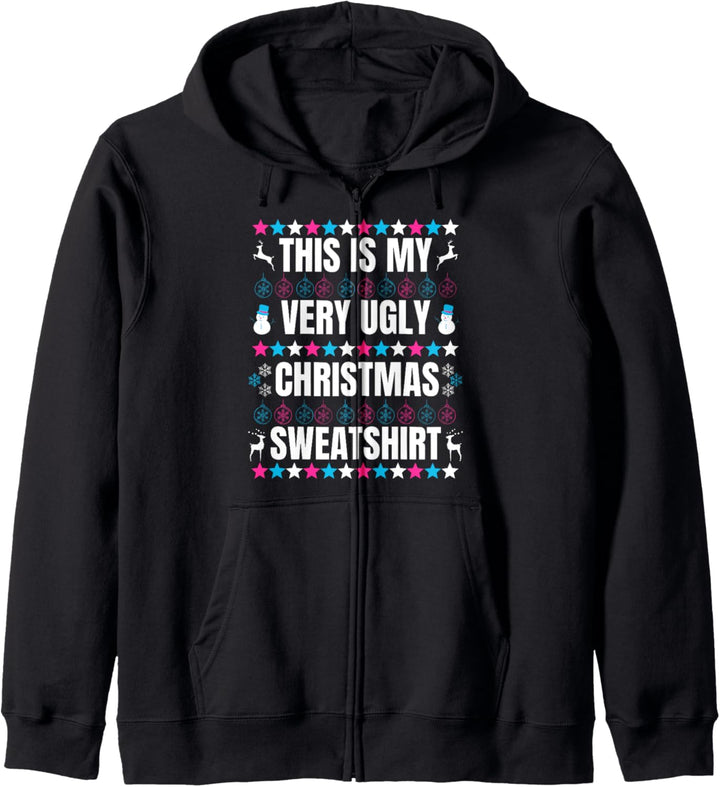 Lustiges Weihnachtsdesign mit Aufschrift "This Is My Very Ugly Christmas" Kapuzenjacke