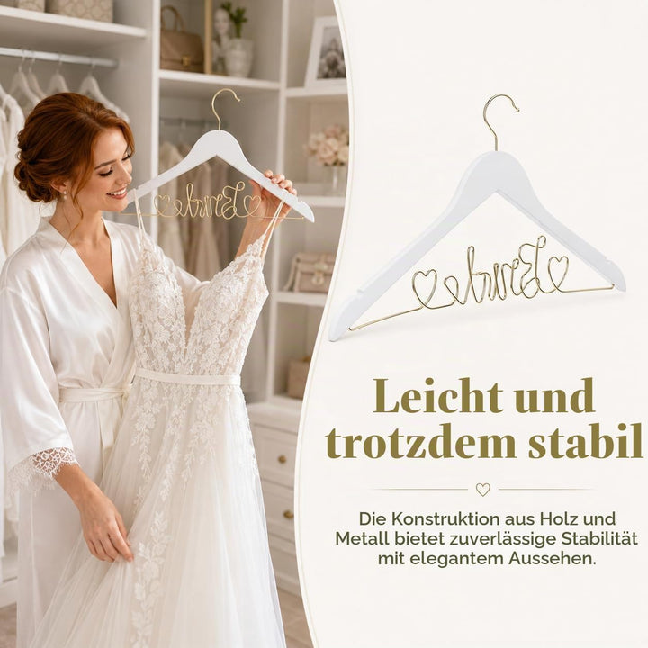 FOMIYES Hochzeitskleiderbügel Für Die Braut Brautbügel Brautaccessoire Brauthochzeitsandenken - Weis