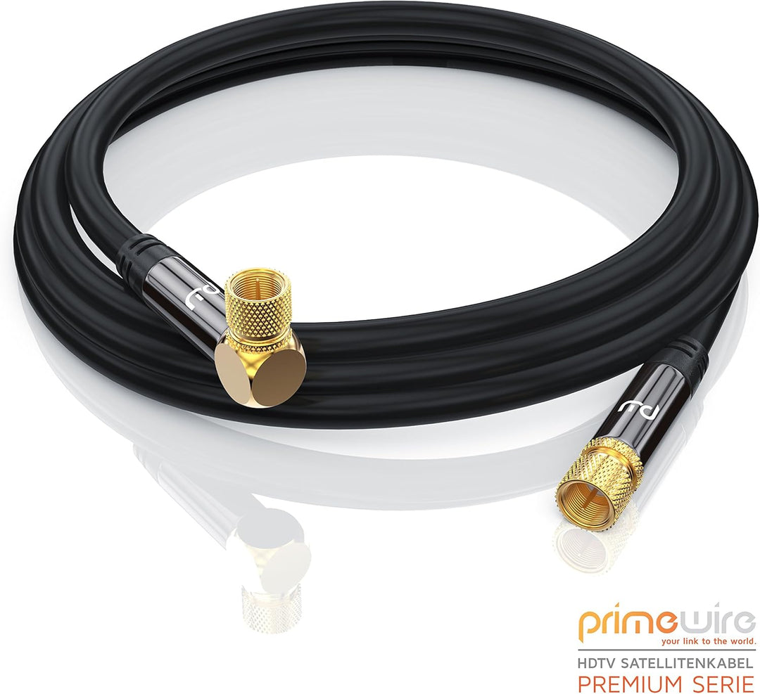 CSL - 20m SAT Kabel 8k 4k HDTV 90 Grad gewinkelt 135dB - Premium SAT Antennen Satellitenkabel F Stec