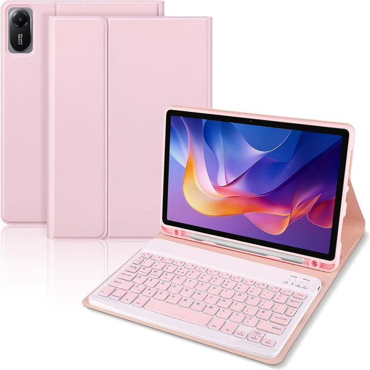Tastatur hülle für Xiaomi Redmi Pad 2 11" 2025 &amp; Redmi Pad SE (Rosa) | Abnehmbare drahtlose Bluetoot