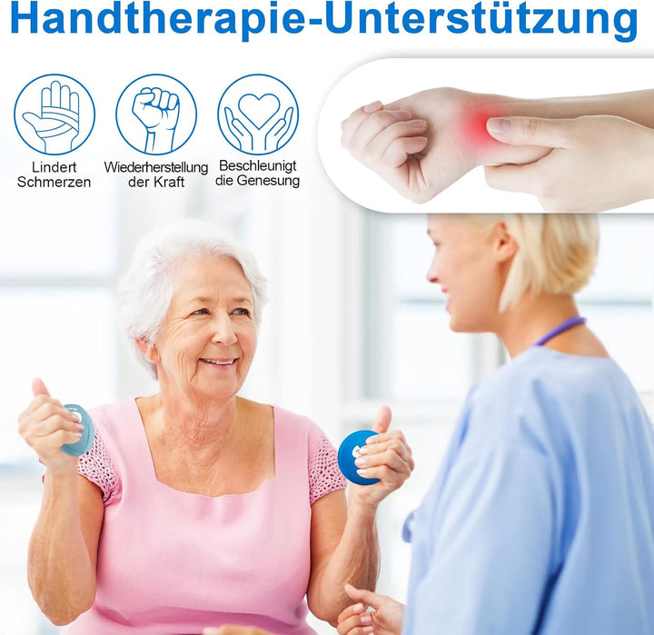 RYACO 6 Stück Gel Stressball für Erwachsene - Antistressball Mit verschiedenen Stärken und Grössen -