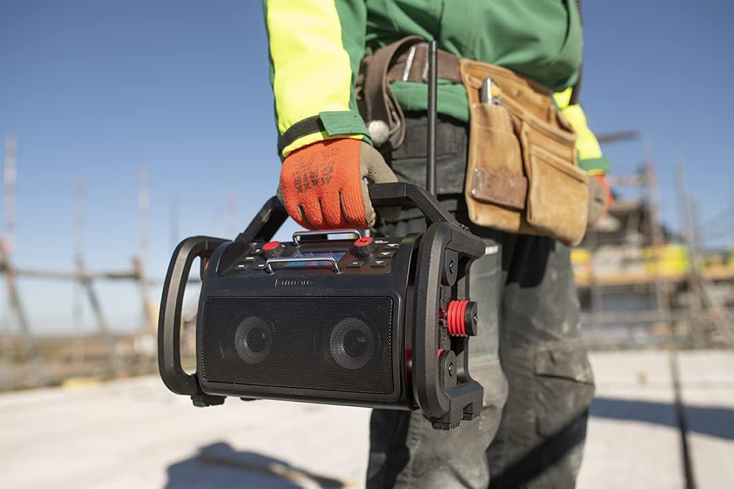 PerfectPro Baustellenradio Rockpro, WiFi internetradio, DAB+ und UKW-Empfang, Bluetooth, Lithium-Akk
