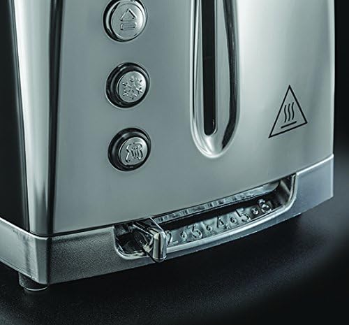 Russell Hobbs Toaster [für 2 Scheiben] Luna Edelstahl Grau (extra breite Toastschlitze, inkl. Brötch