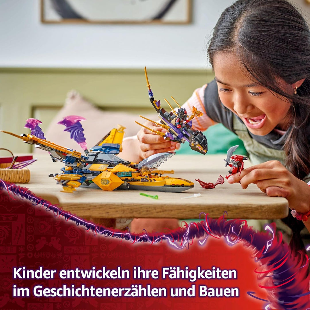 LEGO NINJAGO Ras und Arins Super-Sturmflieger - Spielzeug mit Drohne, Shootern, Klingen und Triebwer