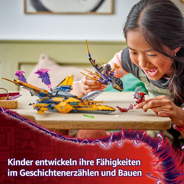 LEGO NINJAGO Ras und Arins Super-Sturmflieger - Spielzeug mit Drohne, Shootern, Klingen und Triebwer
