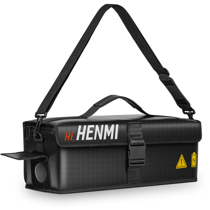 HENMI Ebike Akku Tasche, 1000 °C Feuerfest Zum Sicheren Lagern, Transportieren, Laden, 41 x 13 x 12