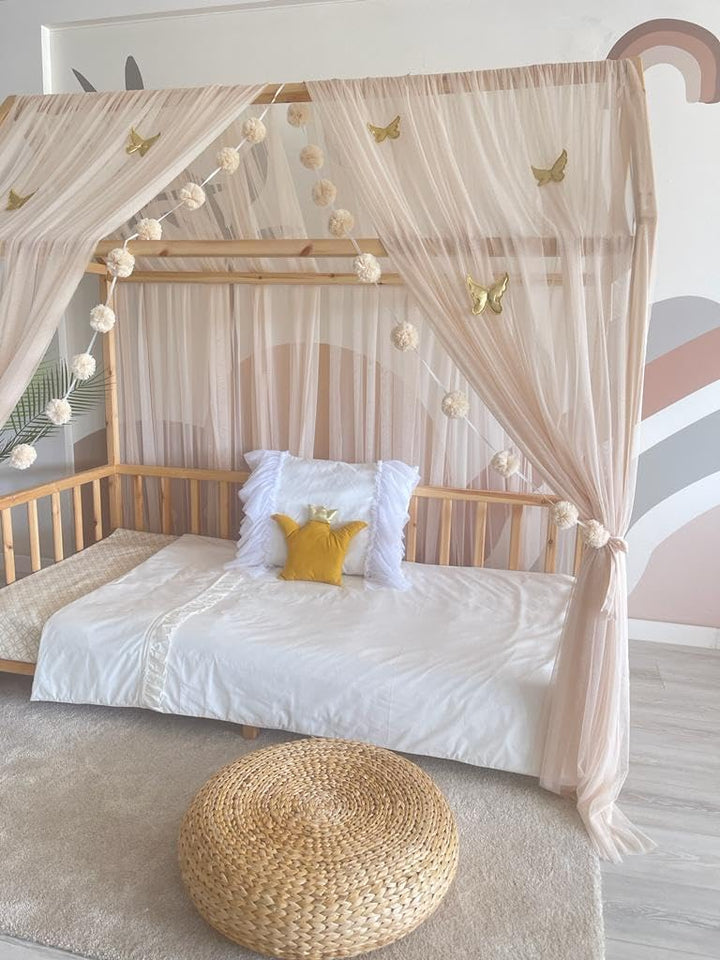 Baby Fancyroom Hausbett Himmel Betthimmel für Kinderbett Kinderzimmer Baldachin Bettvorhang Betthimm