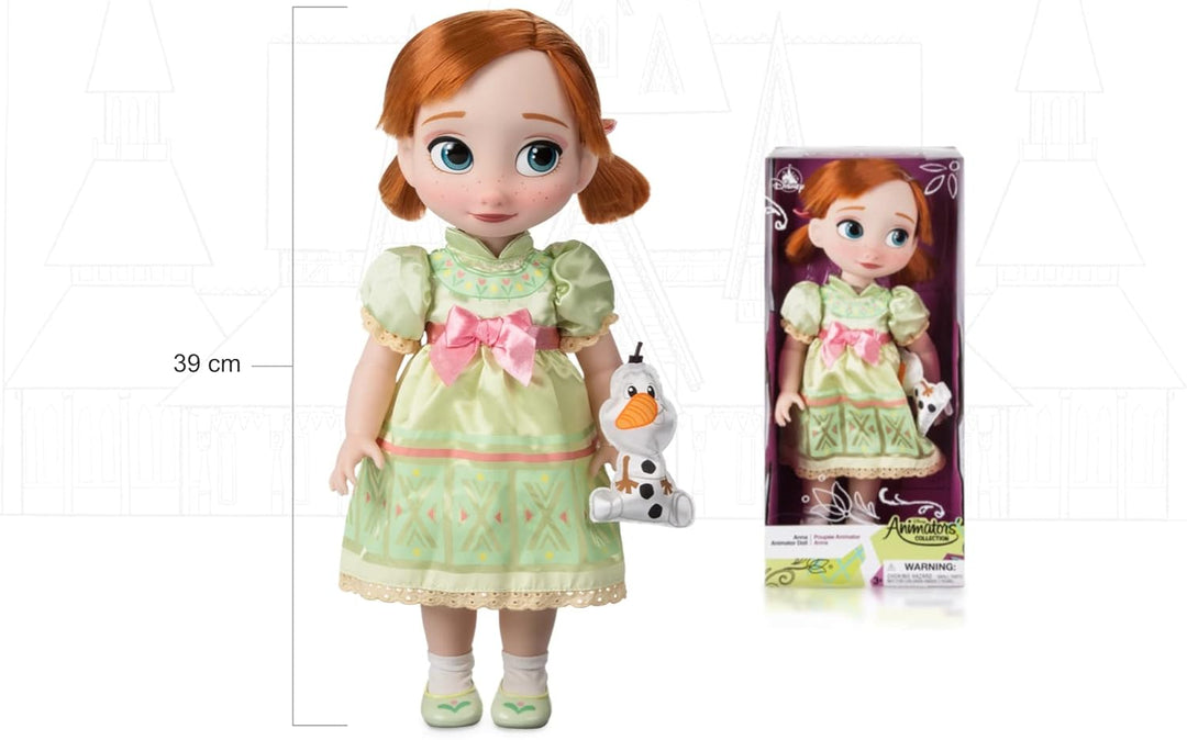Disney Store Puppe Anna aus der Animator Collection, Die Eiskönigin, 39 cm / 15", echt wirkendes Haa
