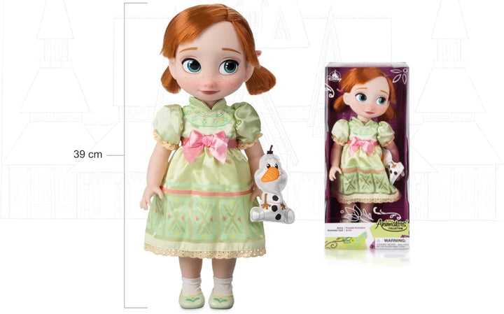 Disney Store Puppe Anna aus der Animator Collection, Die Eiskönigin, 39 cm / 15", echt wirkendes Haa