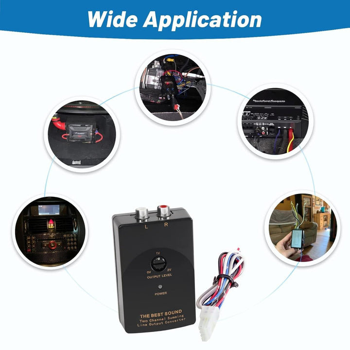 NuIth Autoradio Stereo High to Low Konverter Draht Adapter 2-Kanal Verstellbarer Verstärker Subwoofe