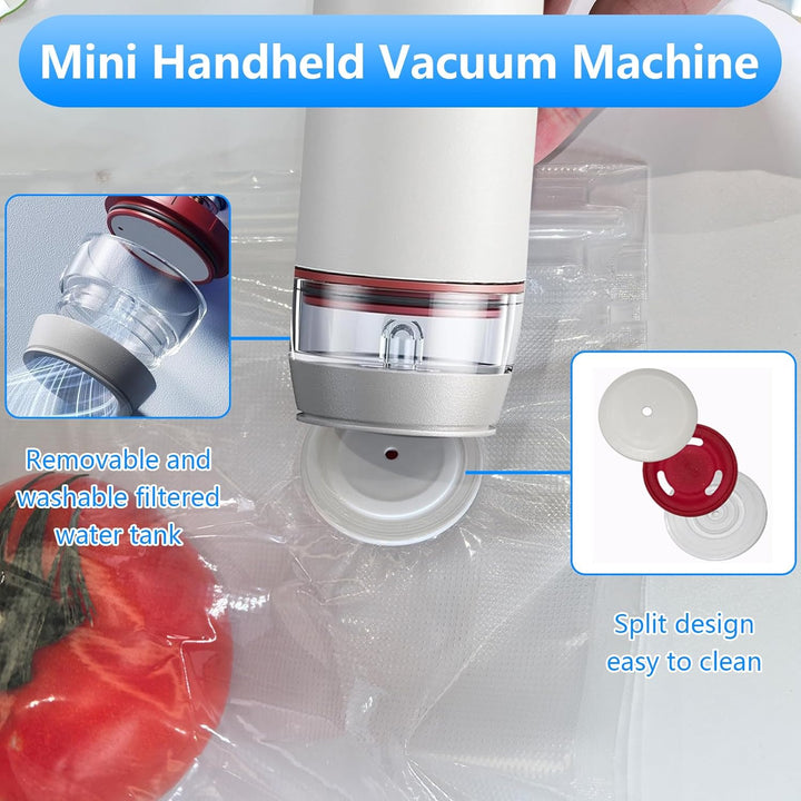 Vakuumierer, Vakuumiergerät Mit 30 Beuteln Hand Vakuumierer Wiederaufladbar Vakuumierstab USB Ladeka