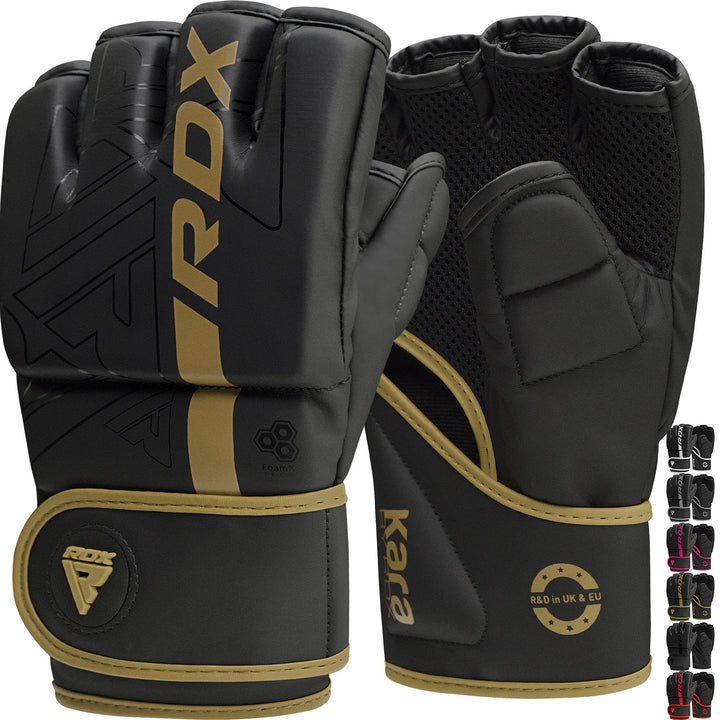 RDX Profi MMA Handschuhe Training, Kara Maya Hide Leder, Sparring Grappling Kampfsport Kickboxen Sch