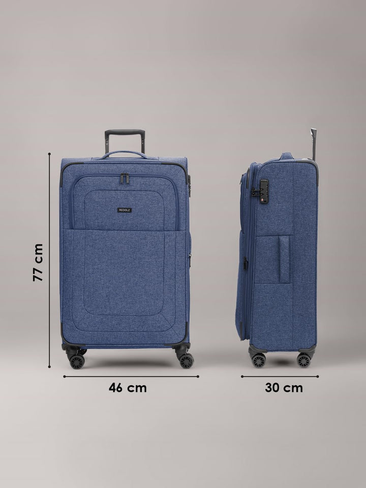 REDOLZ LARGE Weichschalen Koffer für Damen & Herren | leichter Trolley 77 cm mit 4 Doppelrollen & TS