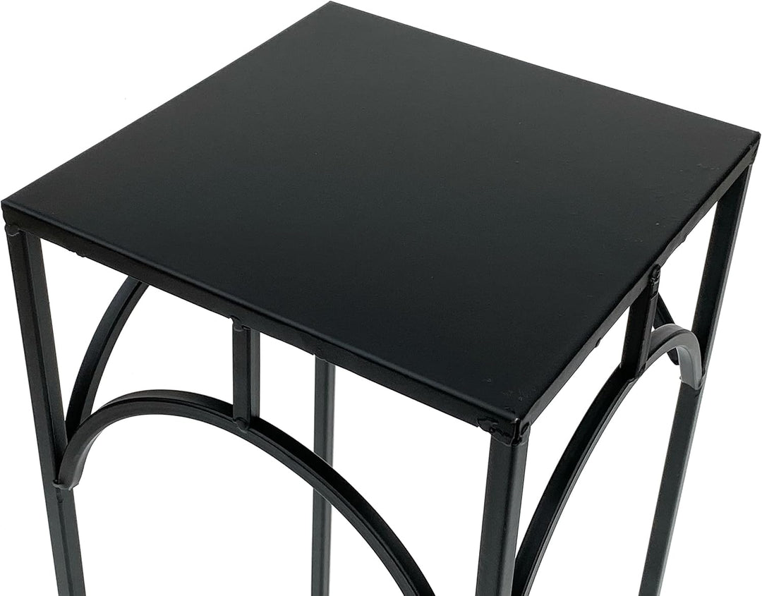 DanDiBo Blumenhocker Metall Schwarz Eckig 50 cm Blumenständer 96132 S Beistelltisch Blumensäule Mode