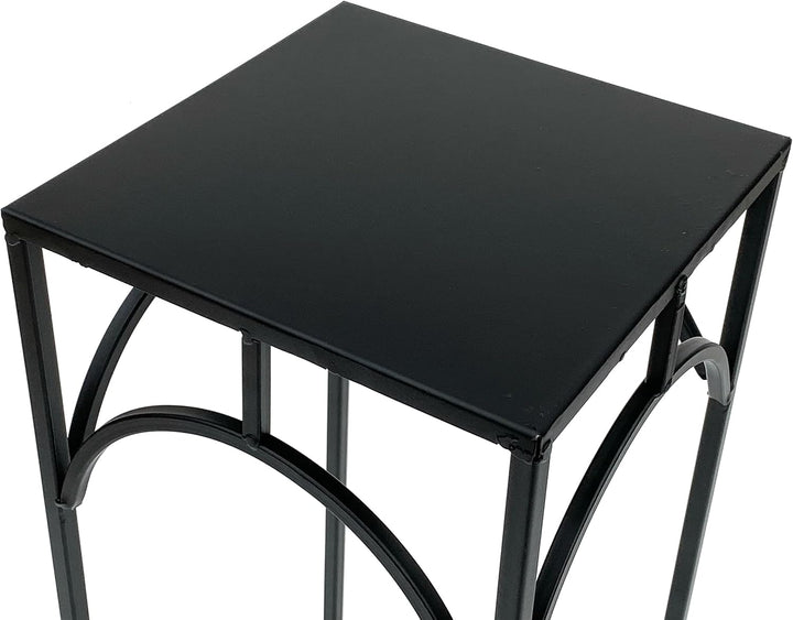 DanDiBo Blumenhocker Metall Schwarz Eckig 50 cm Blumenständer 96132 S Beistelltisch Blumensäule Mode