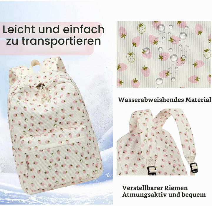 LOIDOU Rucksack für Teenager Mädchen Bookbags Kinderrucksack Kinder Schulrucksack mit Lunchpaket Fed