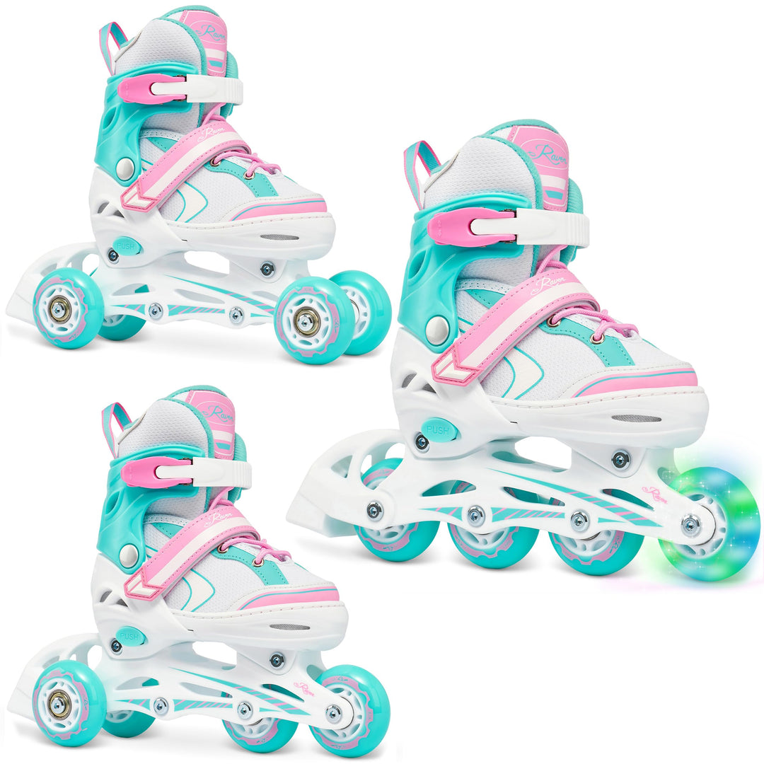 RAVEN 3in1 Inline Skates Triskates Rollschuhe Inliner für Kinder Mädchen verstellbar Geburtstag Gesc