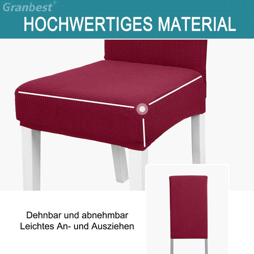 Granbest Premium Wasserdicht Esszimmerstuhl Abdeckungen Satz Von 6, Elastische Hohe Zurück Stuhlhuss