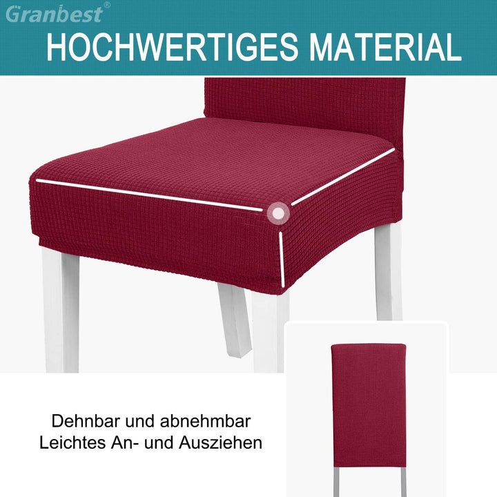 Granbest Premium Wasserdicht Esszimmerstuhl Abdeckungen Satz Von 6, Elastische Hohe Zurück Stuhlhuss