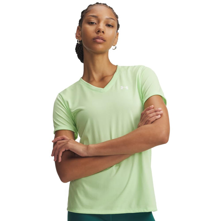 Under Armour Damen Fitness T-Shirt und Tank Tech Short Sleeve Solid 38 Lumos Lime, 38 Lumos Lime