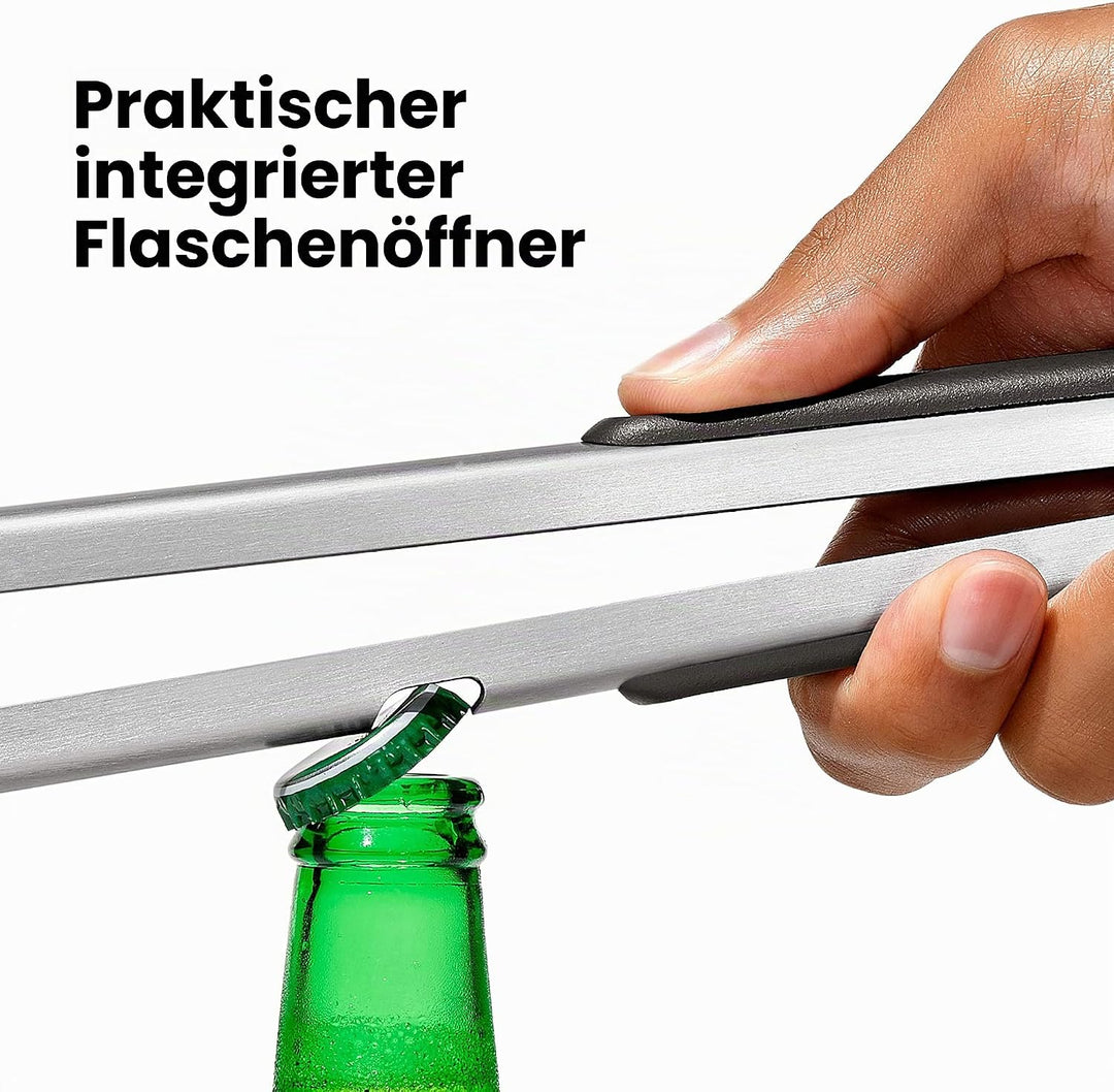 OXO Good Grips Set aus Wender und Zange zum Grillen – spülmaschinenfestes Grillzangen-Set mit Fleisc