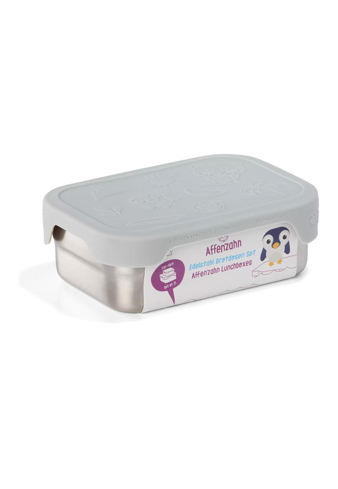 Affenzahn Edelstahl Brotdosen Set inkl. Snack-Box Silikon-Deckel BPA-frei Spülmaschinenfest Koala, K