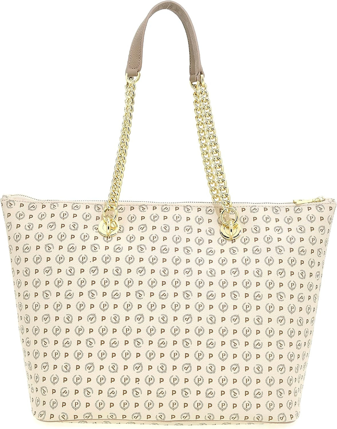 Pollini TE8410PP02Q1100A Tragetasche Damen Synthetisch 34X30X16 CM Elfenbein, 34X30X16 CM Elfenbein