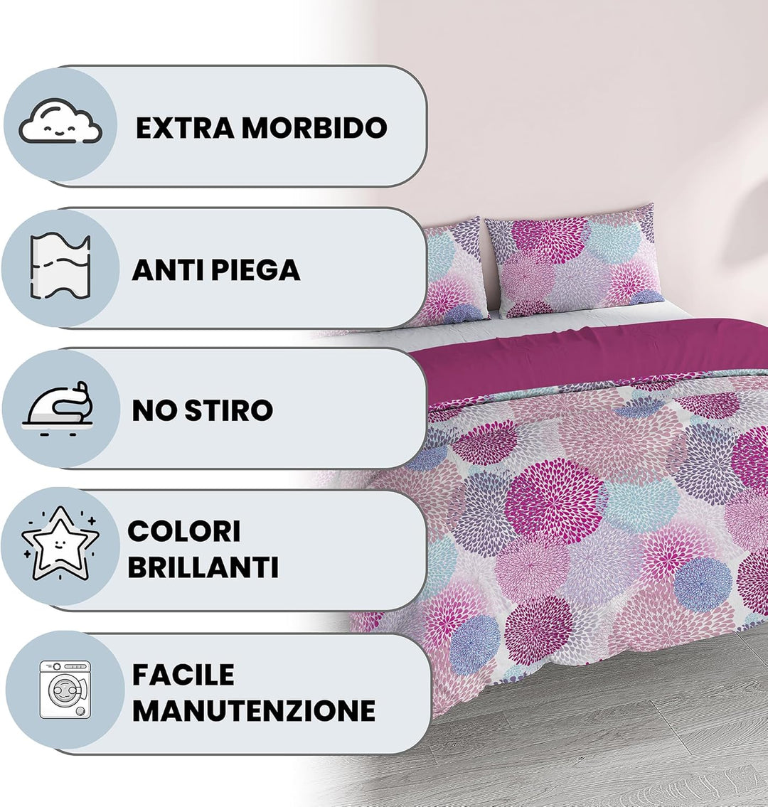 Italian Bed Linen Fantasy Bettbezug, Mikrofaser, Löwenzahn, Doppelte Löwenzahn Doppelte, Löwenzahn D