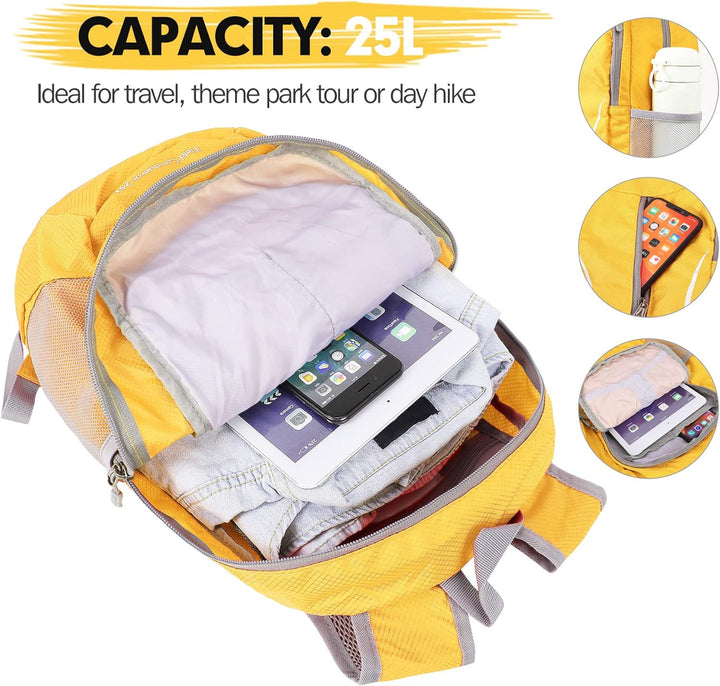ZOMAKE Ultraleicht Faltbarer Rucksack - Packbare Backpacks 25L,Kleiner Faltbar Rucksäcke Wanderrucks