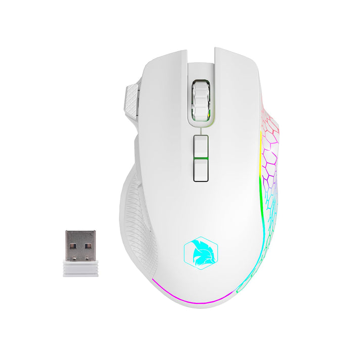 EMPIRE GAMING RF906 Kabellose Gaming-Maus, 3 Modi, 2,4 GHz, BT, kabelgebunden, 8 programmierbare Tas
