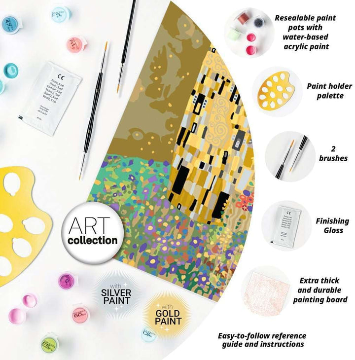 Ravensburger CreArt 23648 - Der Kuss (Gustav Klimt) - Malen nach Zahlen Erwachsene, DIY Malset mit P
