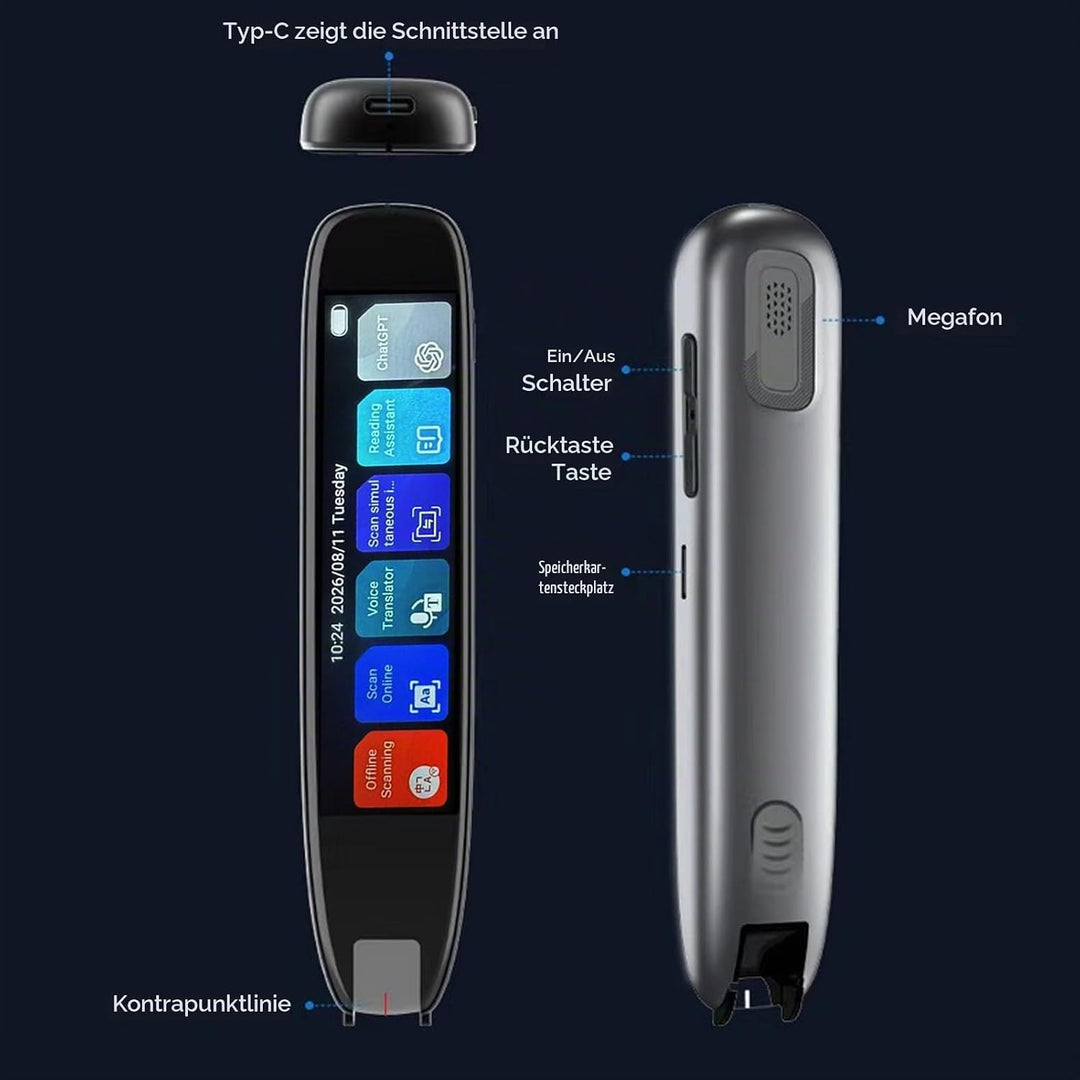 Scan Reader Pen, Scan Reader Pen, Smart Voice Translator Pen Sprachübersetzer Online 142 Sprachen Di