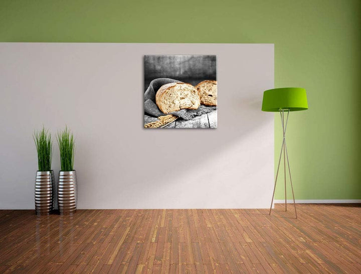 Pixxprint Gutes Bauernbrot als Leinwandbild/Grösse: 70x70 cm/Wandbild/Kunstdruck/fertig bespannt, 70