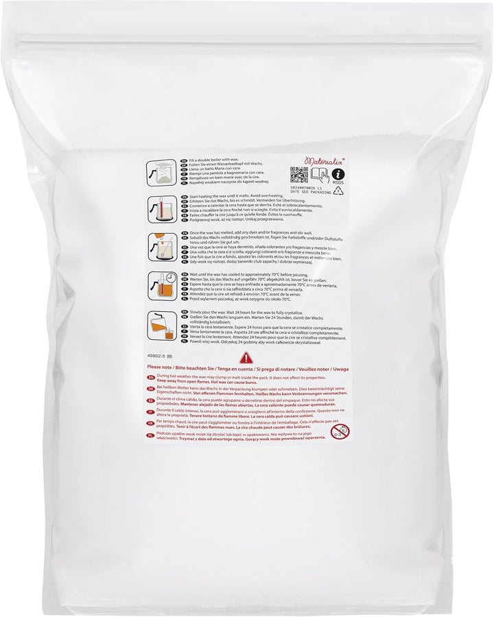 Materialix Paraffinwachs Pulver für Kerzen - verschiedene Grössen (3kg) - Kerzenwachs, Kerzensand, K