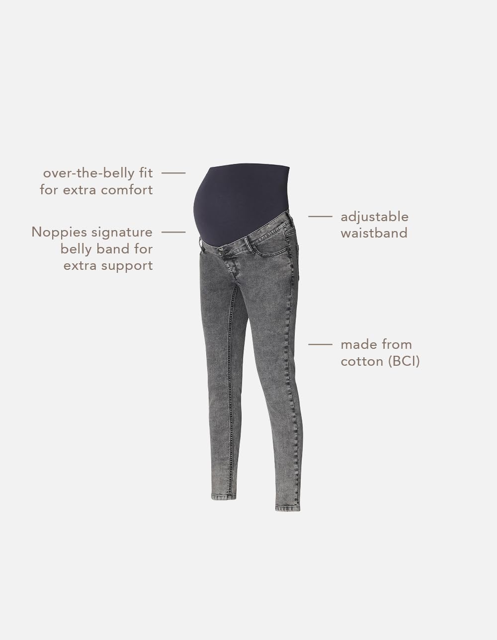 Noppies Damen Avi Skinny Fit OTB Jeans 26 Grey Denim - P328, 26 Grey Denim - P328