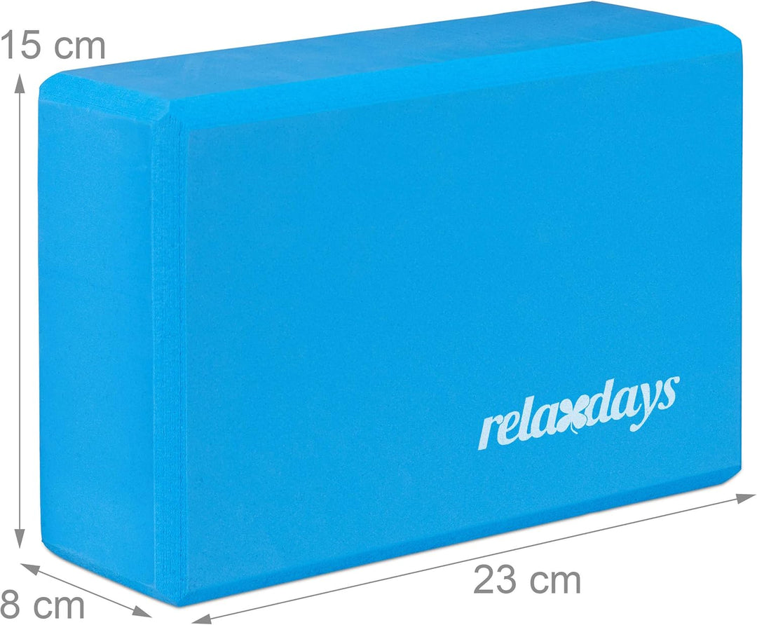 Relaxdays 10 x Yogablock, Yoga-Klötze für Yoga-Übungen, Hartschaum, rutschfest, Yoga-Würfel, HxBxT:
