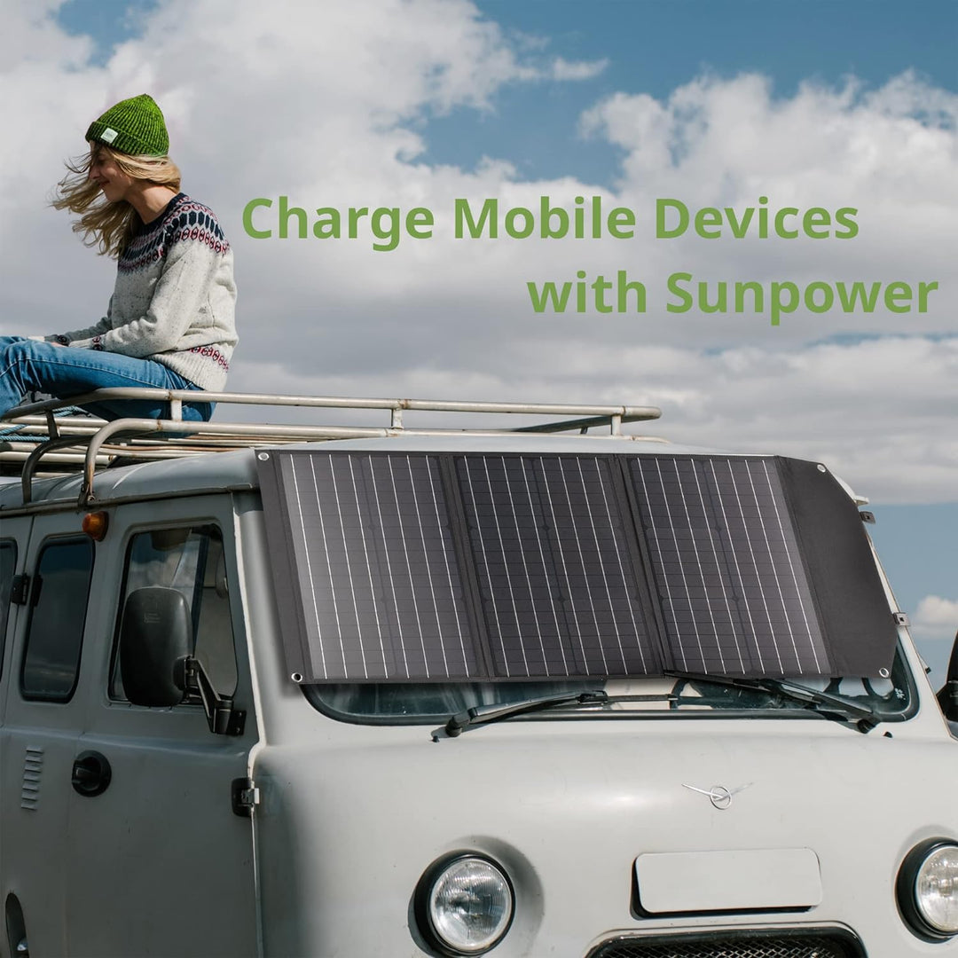 Bresser Solar Ladegerät 90W mit 1x DC- und 3x USB-A-Anschlüssen inkl. USB-A-Buchse mit QC3.0 zur Sch