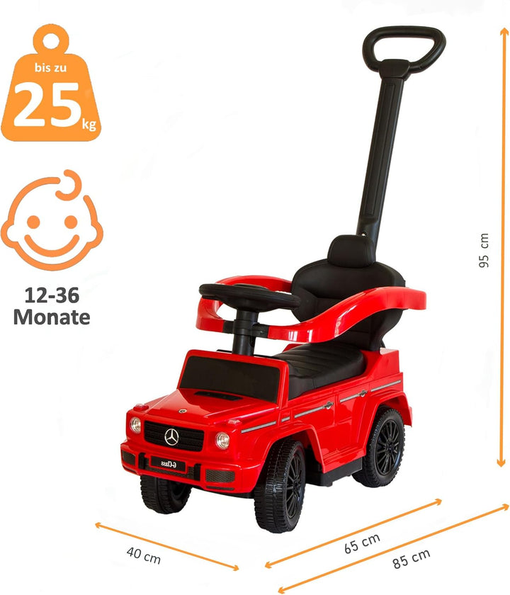 LEMODO Kinder Rutschauto ab 1 Jahr - Lauflernwagen mit Schiebestange - Robustes Kinderauto - Mercede