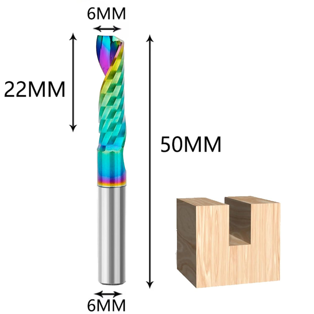 SpeTool 2 Stück Alu Fräser 6 mm Schaft CNC Holz VHM 22 mm Schnittlänge Schaftfräser mit DLC Beschich
