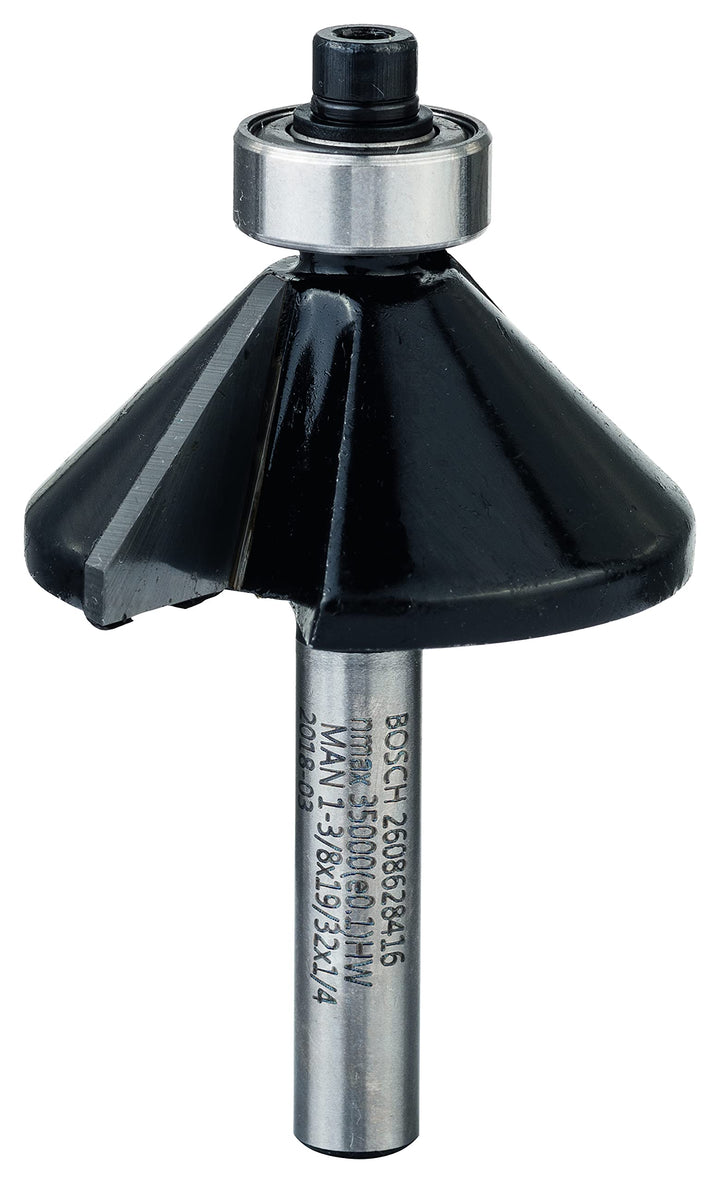 Bosch 1x PRO Fasenfräser (für Weichholz, Hartholz, Ø 34,9 mm, Professional Zubehör Handfräse, Kanten