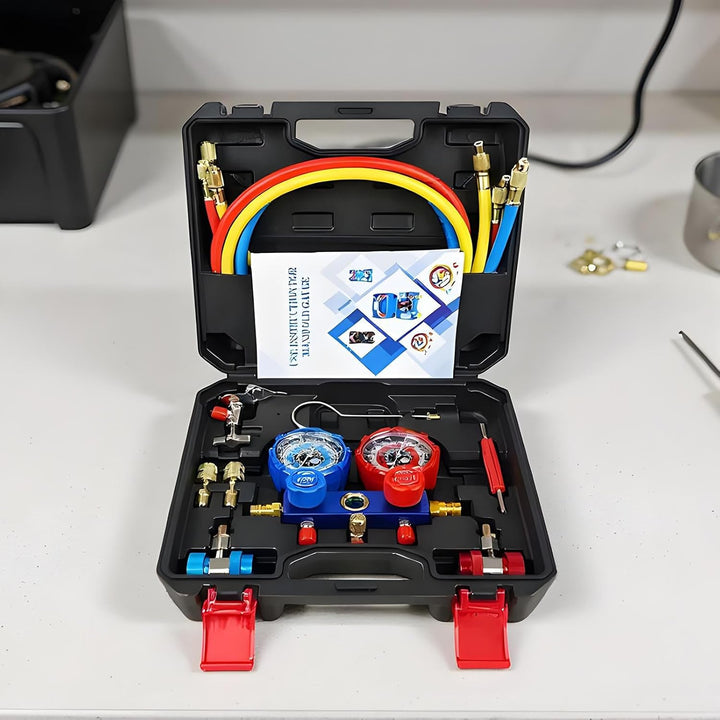 Klimaanlagen Manometer Set | Klimaanlage Diagnose Manifold Messgerät Set - Kältemittel Nachfüllung F