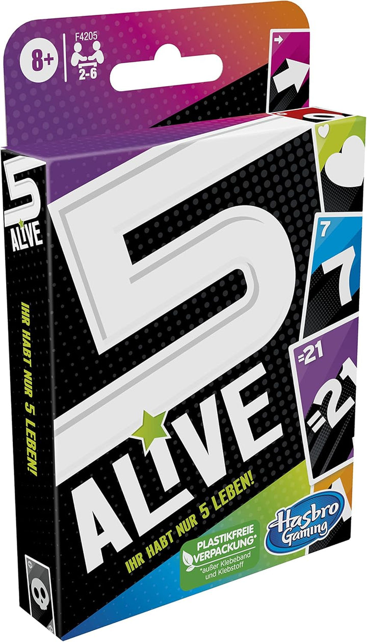 Hasbro Gaming Five Alive Kartenspiel, schnelles Strategiespiel für Kinder ab 8 Jahren und die ganze