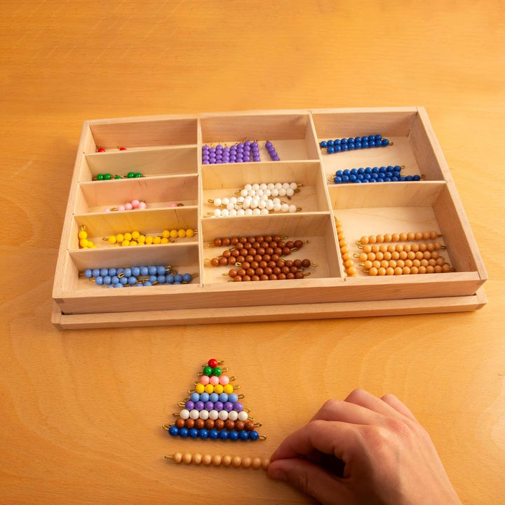 MontiPlu – Farbiges Montessori-Perlenmaterial zum Üben vieler Rechenaufgaben: ideal für Schule, Nach