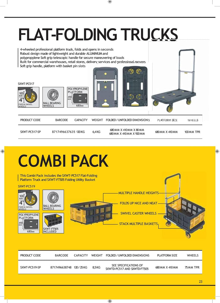 Stanley SXWTD-PC517 Plattformwagen, Nylon, Schwarz, 68x41x92