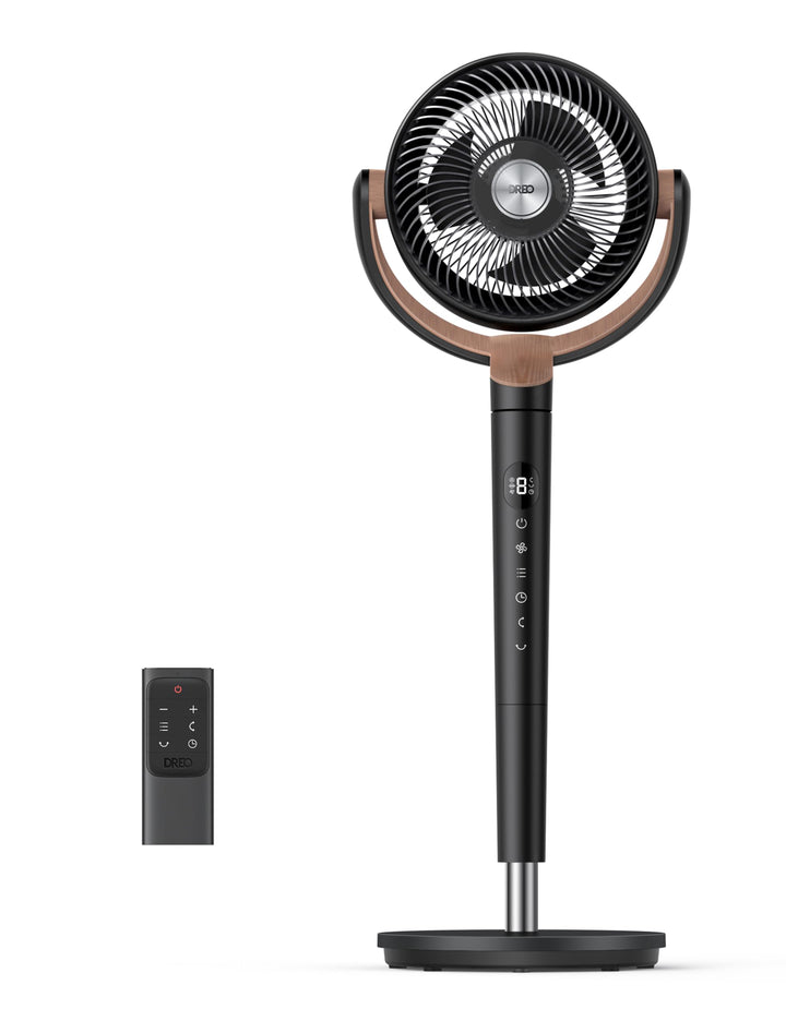 DREO 20dB leiser Standventilator, 120°+120° Omni-direktionale oszillierende Ventilator, 26M Windentf