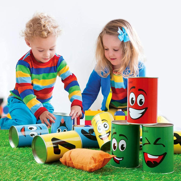 Ulifeme Dosenwerfen Kinder, Dosenwurfspiel für Kindergeburtsta &amp; Andere Party, 10pcs Lächeln Dosen &amp;