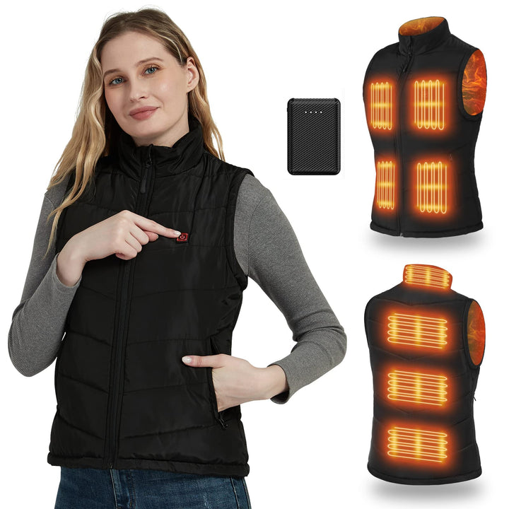 FERNIDA Beheizte Weste für Damen,Schmal Geschnittene Beheizbare Damen Weste, Winter Warm Draussen US