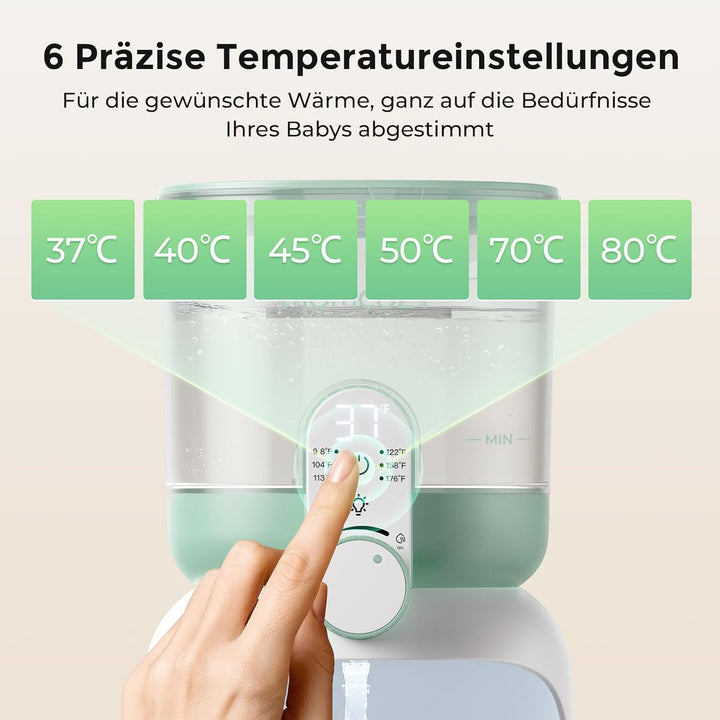 Momcozy Flaschenzubereiter Baby mit Dual-Licht, Schneller Flaschenwärmer zur Milchzubereitung, 1,69