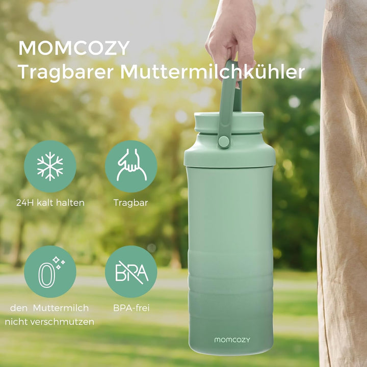 Momcozy Tragbarer Muttermilchkühler für draussen (628 ml), 360°- langzeitige Gesamtkühlung, grosser