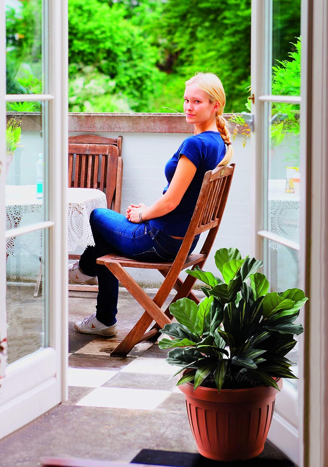 Bama Earth Vase Blumentopf, Kunstharz, Terracotta, 70 cm Terracotta 70 cm, Terracotta 70 cm